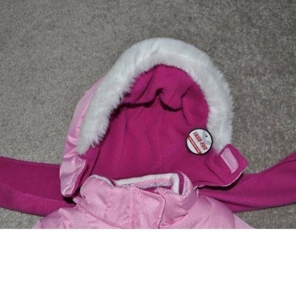 *Winter Jacket 12 months Pink Zeroxposur Hooded Zip-Mittens Scarf 3 pc Set Girls - Picture 4 of 8